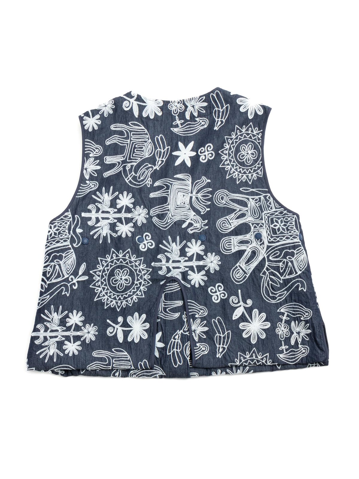 LINER VEST INDIGO FLORAL EMBROIDERY DENIM - Image 5