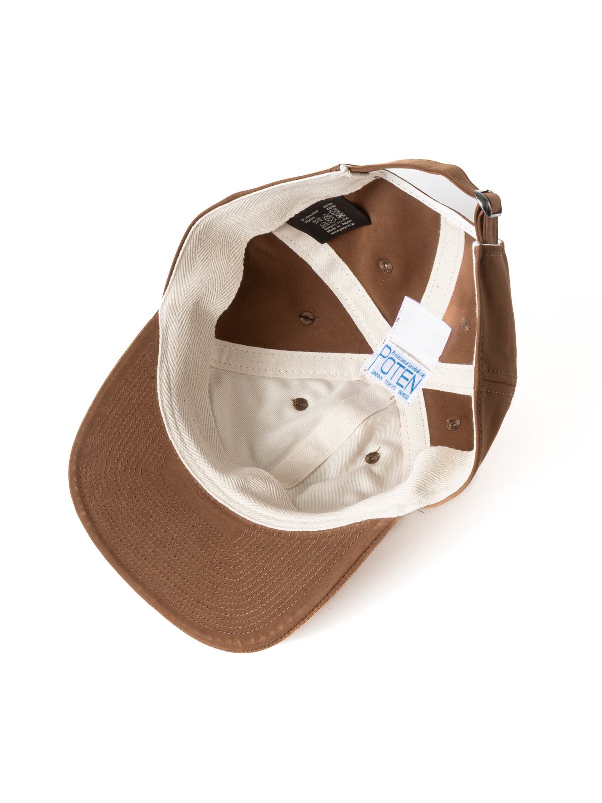 POTEN POLY NYLON LIKE SUEDE BASEBALL CAP CAMEL - Image 5