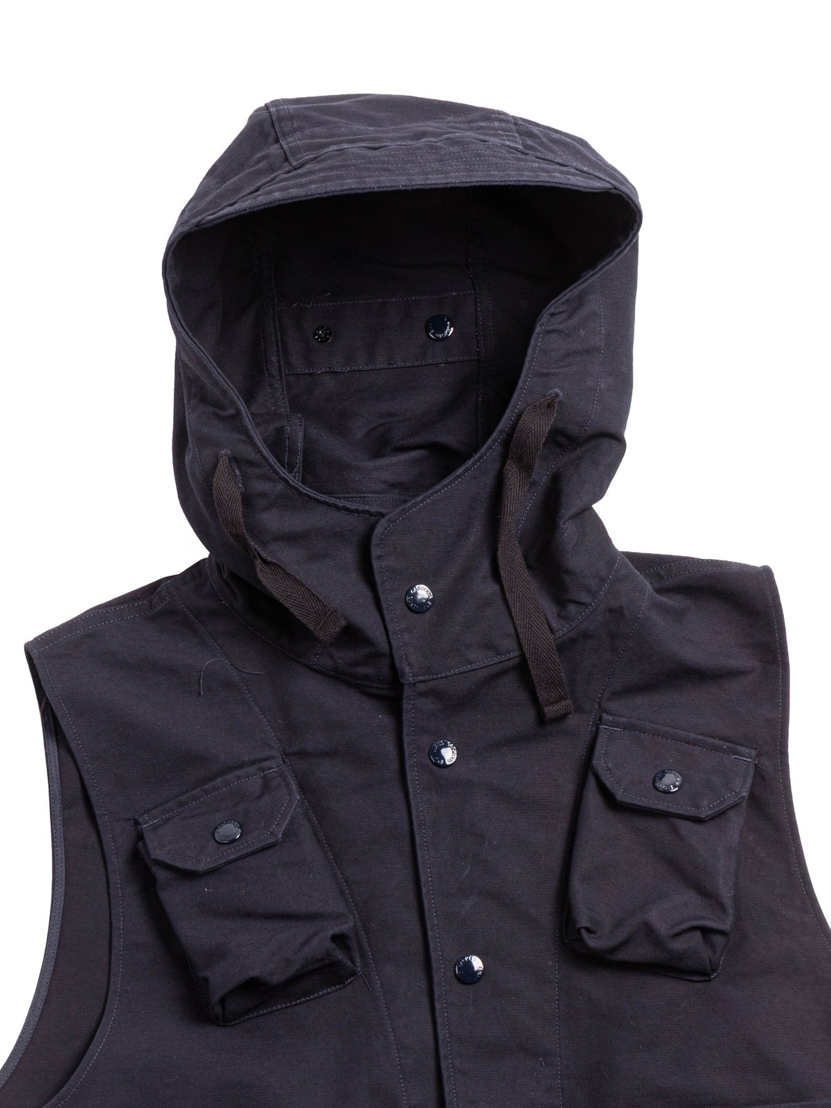 FIELD VEST NAVY COTTON DOUBLE CLOTH - Image 3