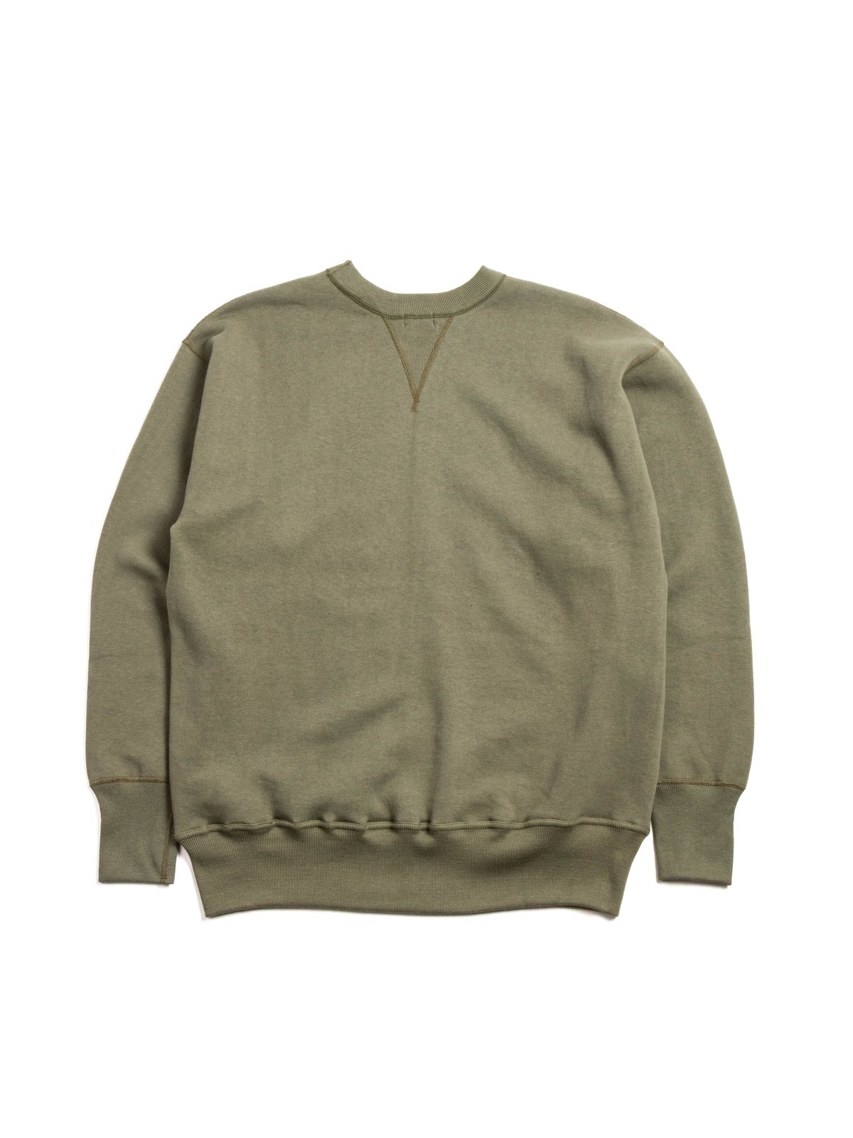 (LOT 401) PLAIN SWEATSHIRT OD GREEN - Image 6