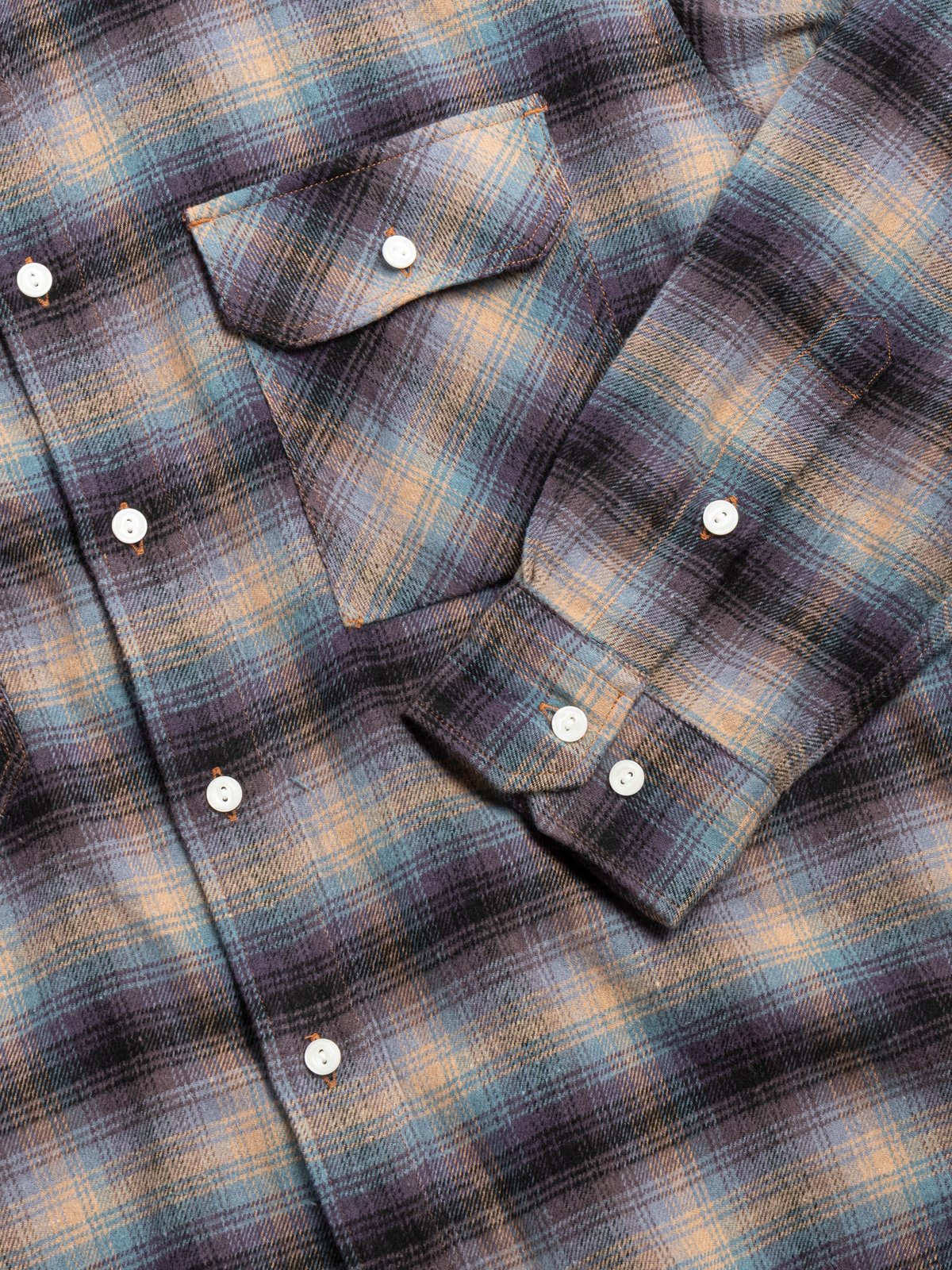 FLANNEL CHECK WORK SHIRT MIDNIGHT BLUE - Image 3