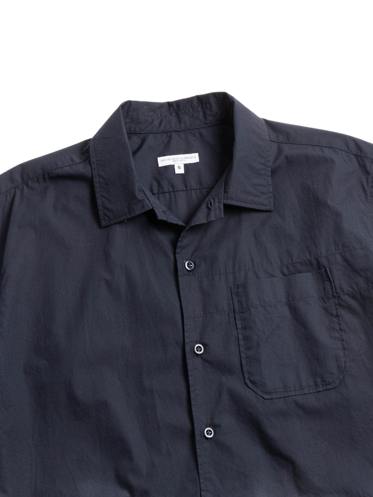 CAMP SHIRT DK. NAVY COTON BROADCLOTH - Image 2