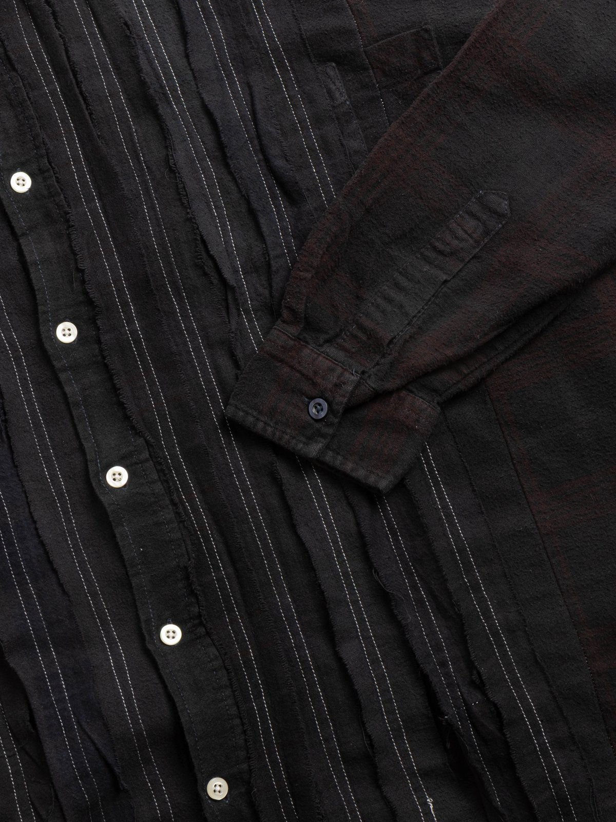 REBUILD BY NEEDLES FLANNEL SHIRT RIBBON SHIRT WIDE BLACK - Image 3