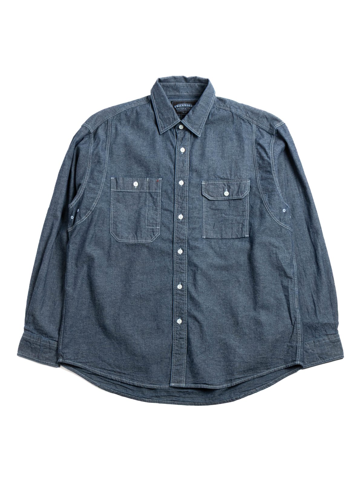 1920S CHAMBRAY WORK SHIRT INDIGO - Image 1