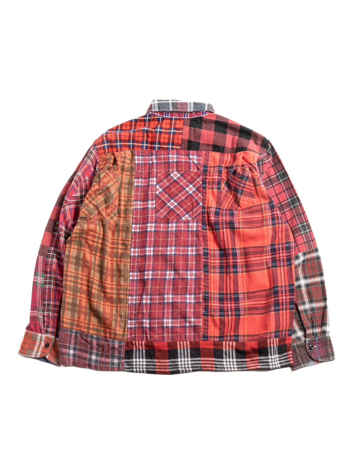 REBUILD BY NEEDLES FLANNEL STRAIGHT HEM SHIRT (D) - Image 6