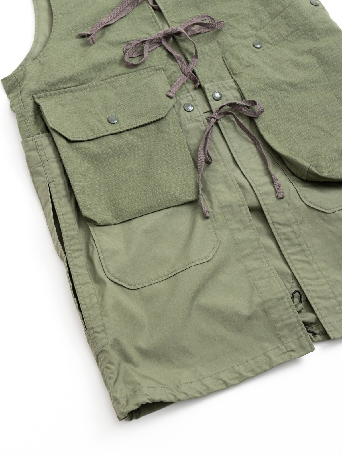 FISHING VEST OLIVE COTTON RIPSTOP - Image 3