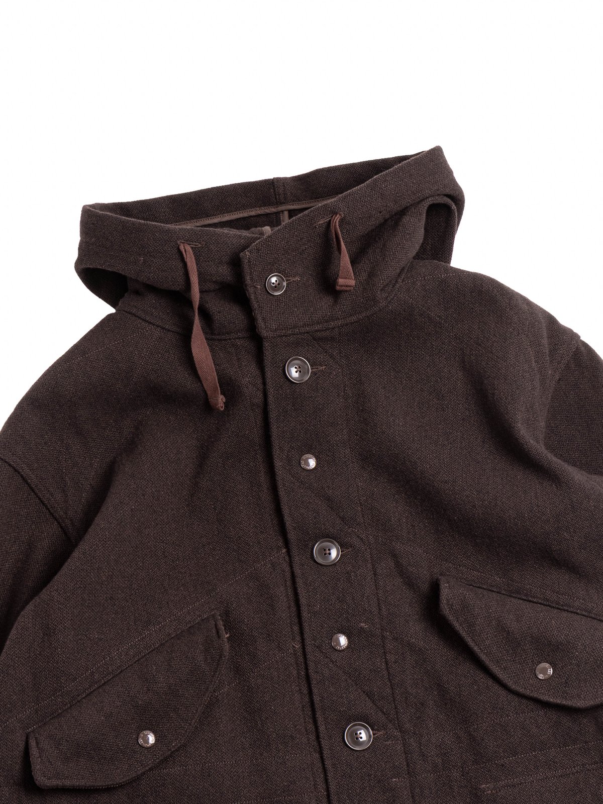 HIGHLAND PARKA DK. BROWN WOOL POLY HEAVY TWEED - Image 2