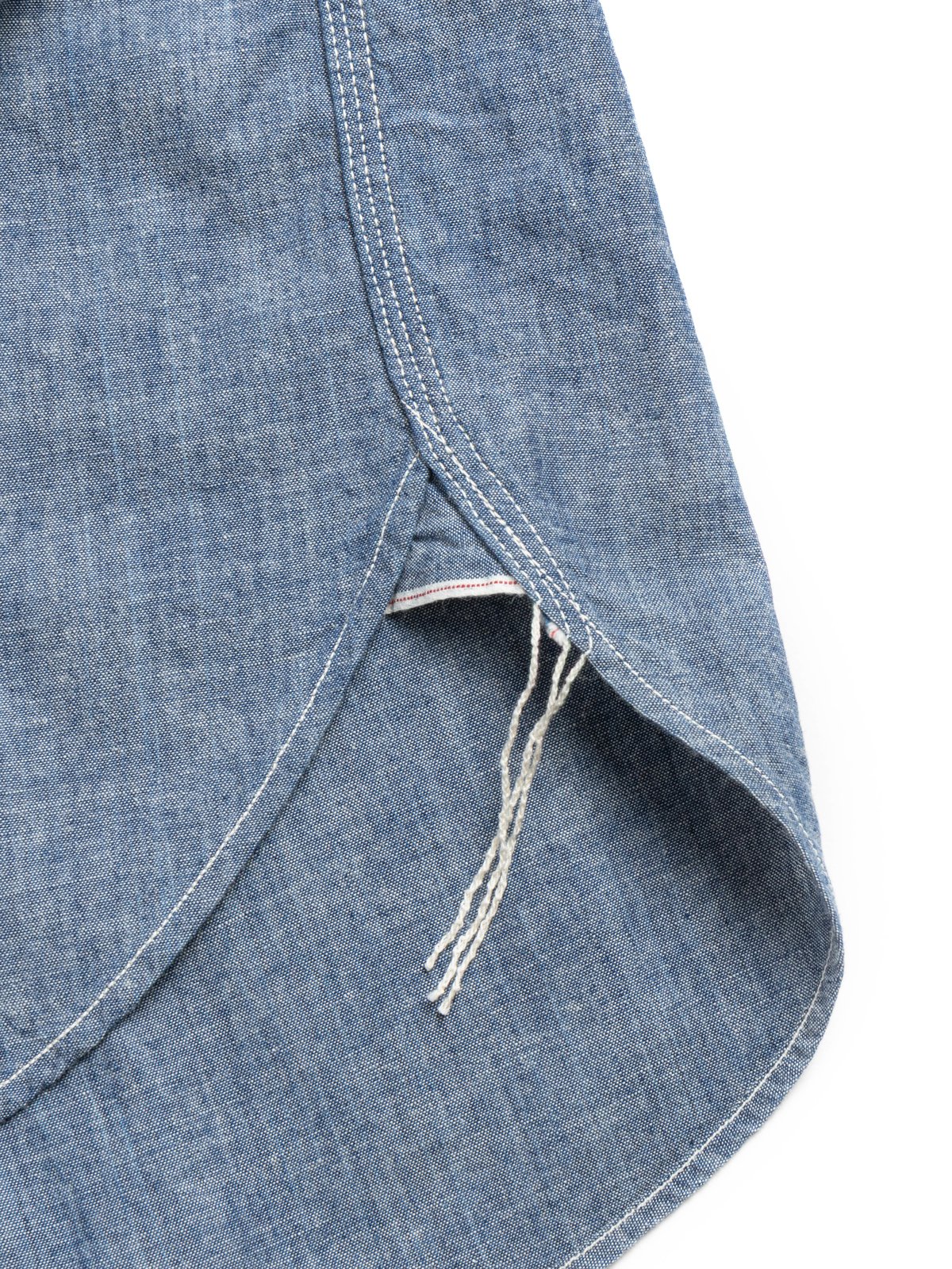 (F3494) 5oz CHAMBRAY WORK SHIRT BLUE - Image 4