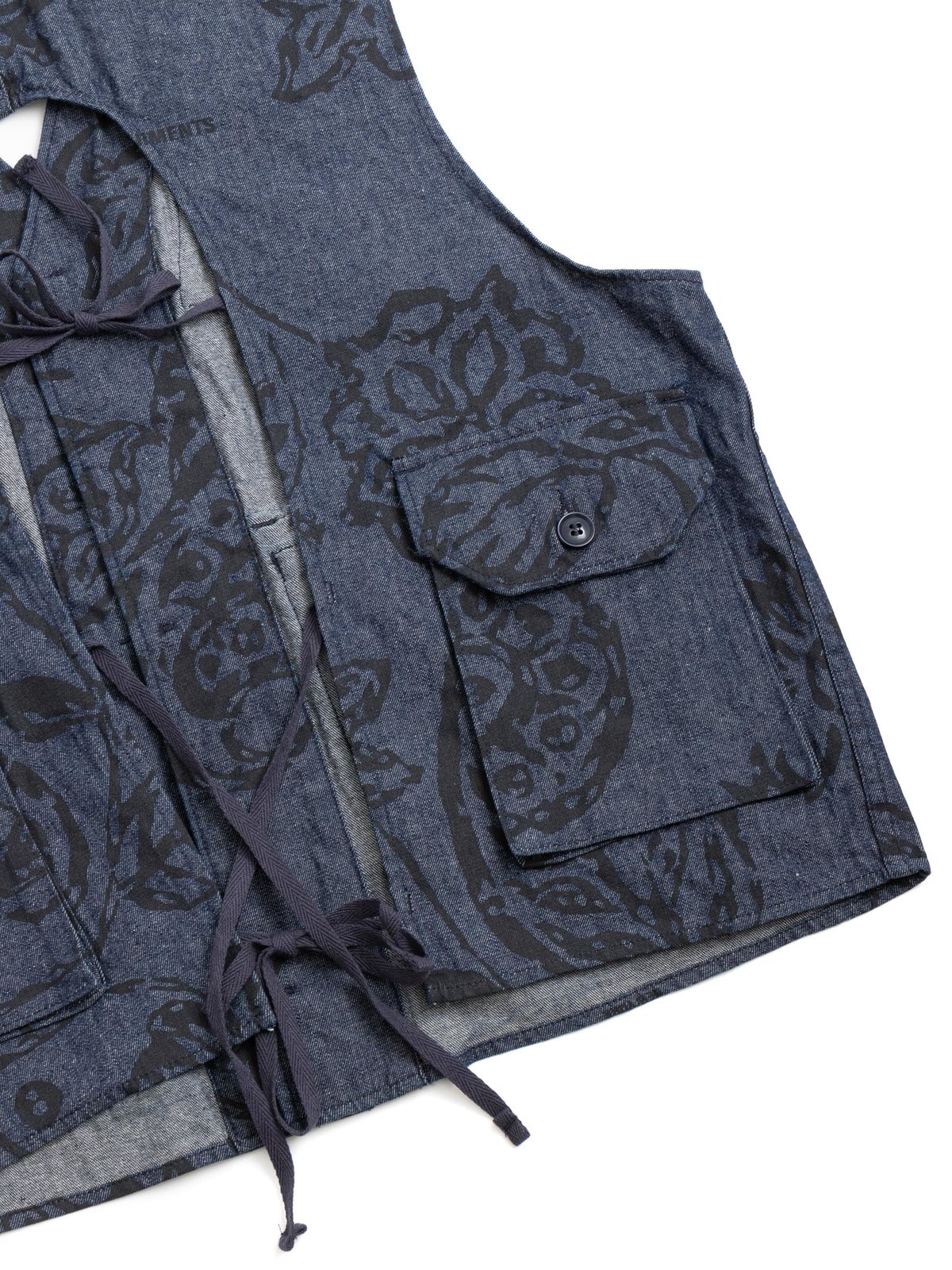 C–1 VEST INDIGO FLORAL PRINT 8oz DENIM - Image 4