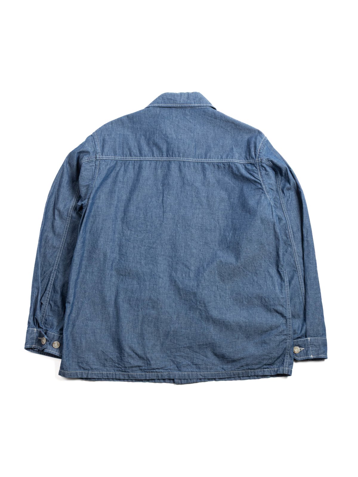 HORLISUN HALFMOON CHAMBRAY FATIGUE JACKET LIGHT BLUE - Image 3
