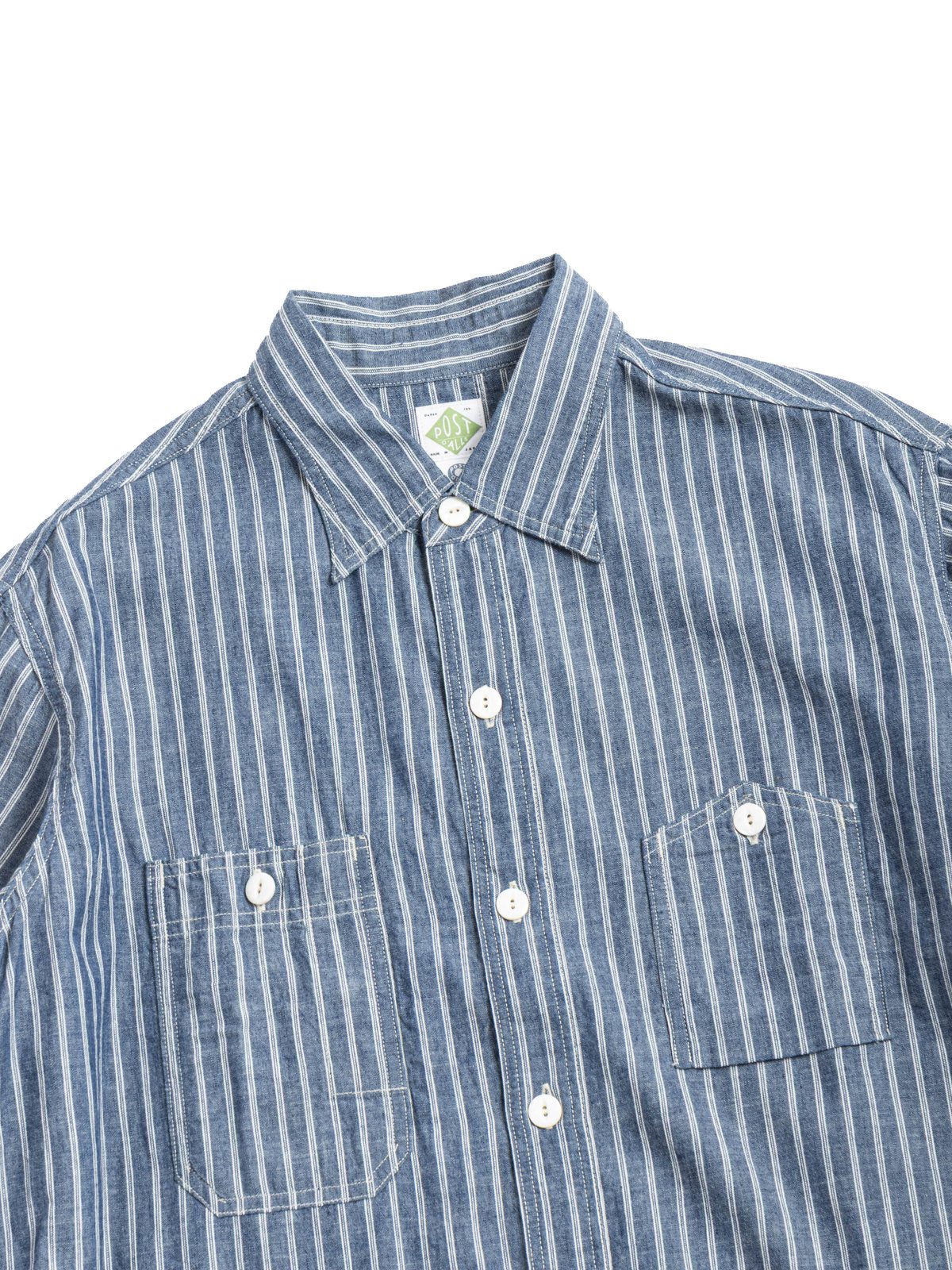 (1206&ndash;SC) NO.6 SHIRT / STRIPE CHAMBRAY / INDIGO - Image 2