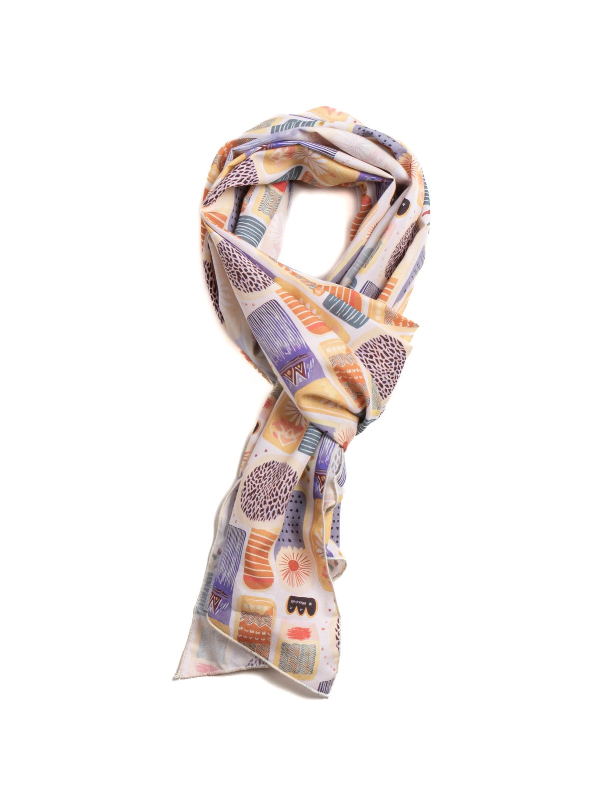 LONG SCARF MULTI COLOR TENCEL JAMAICAN PRINT - Image 1