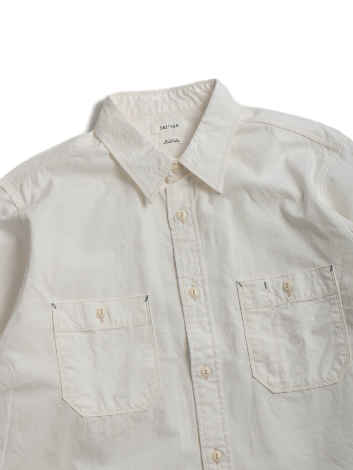 (SV–SH–010) SELVEDGE CHAMBRAY SHIRT WHITE - Image 2