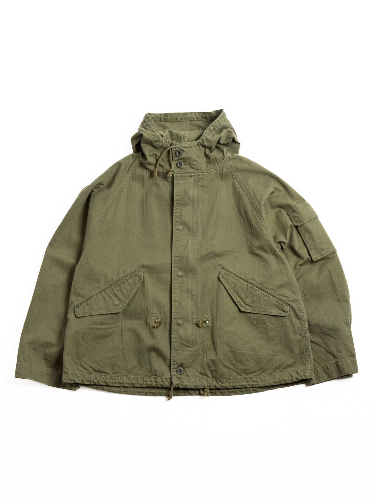 H.UNIT HBT HOODED JACKET (UW) KHAKI - Image 1