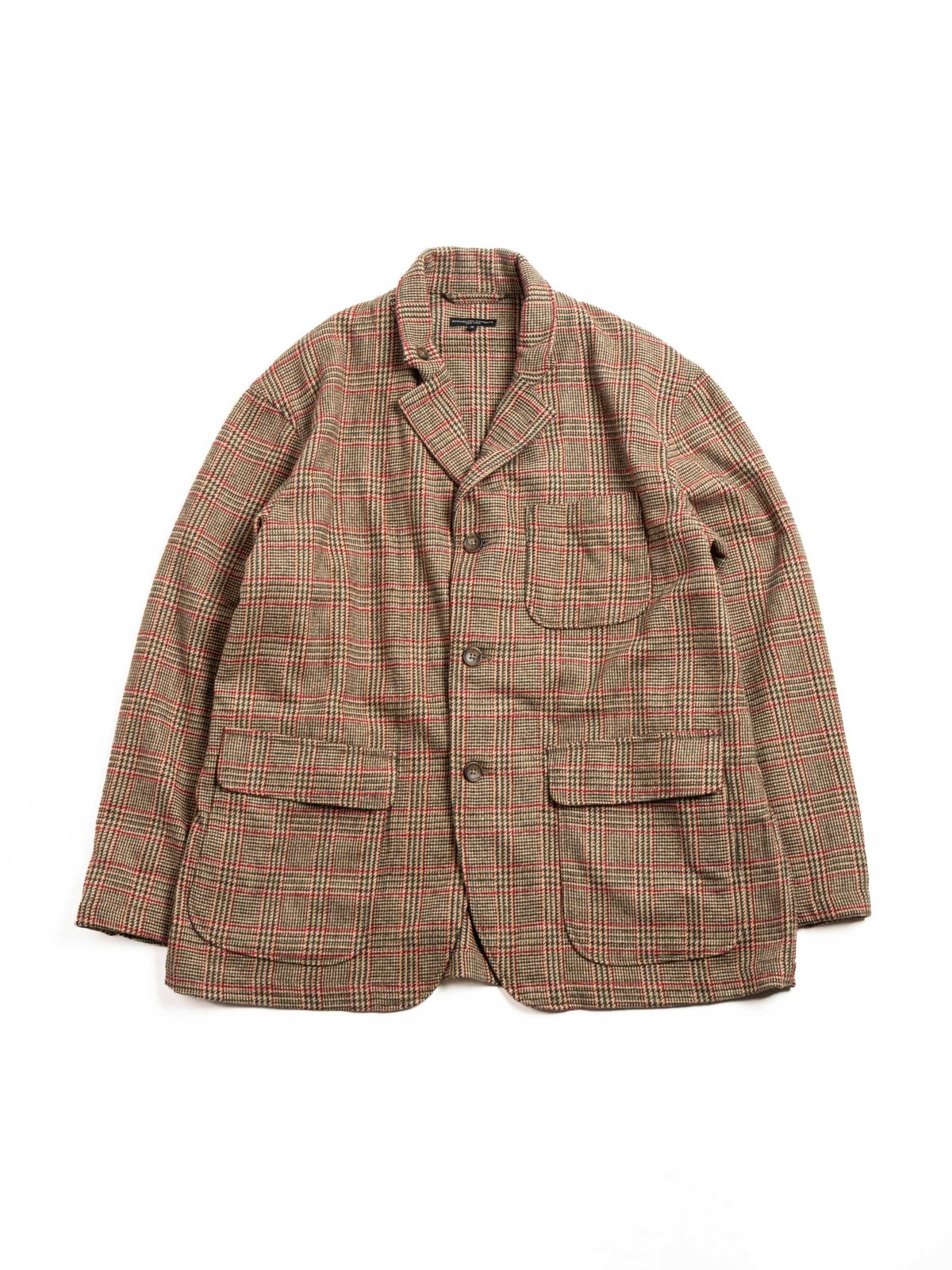 LOITER JACKET / TAN / RED WOOL POLY GLEN PLAID - Image 1