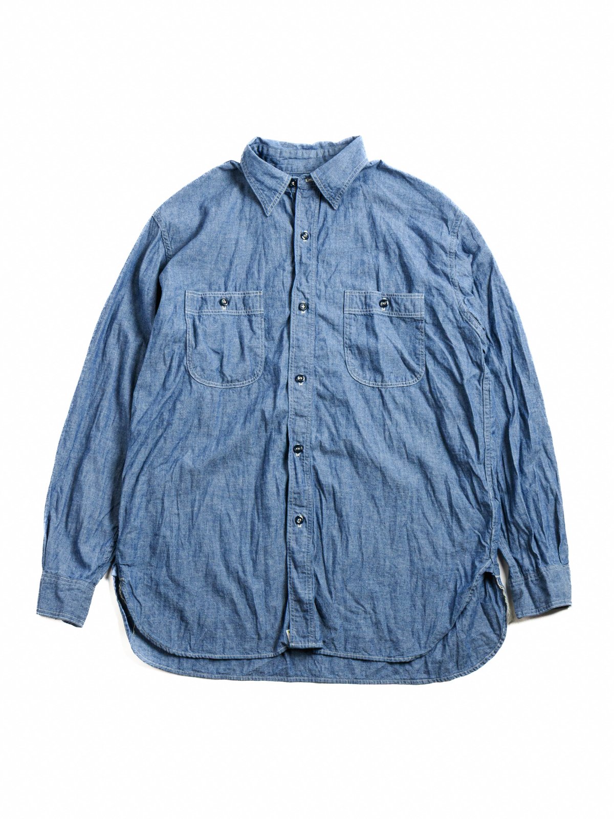 (LOT 8270) RELAX FIT CHAMBRAY WORK SHIRT 2 YEAR WASH - Image 1