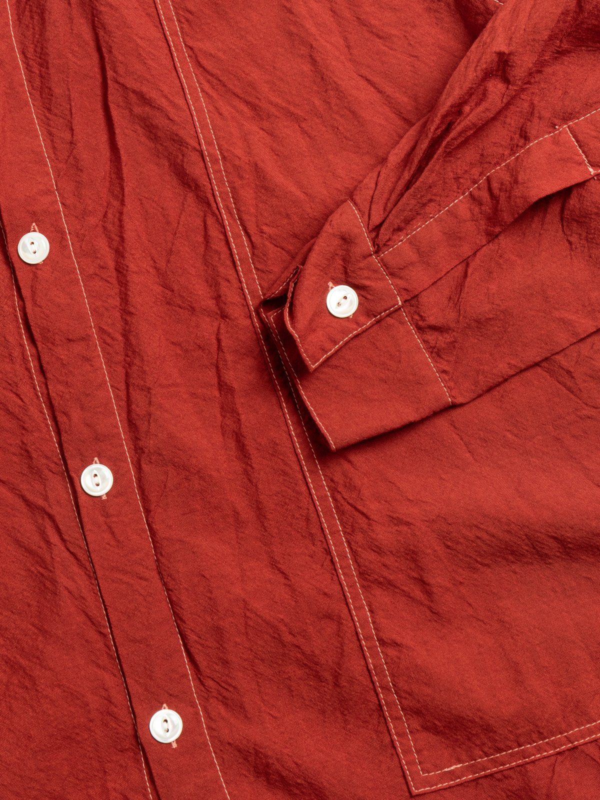 STOLE POCKET BUTTERFLY SHIRT WOOL CALICO TURKEY RED DYED - Image 3