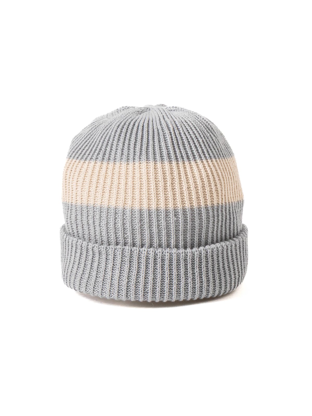 (R5164) COTTON FLUX STRIPED BEANIE ICE BLUE - Image 1