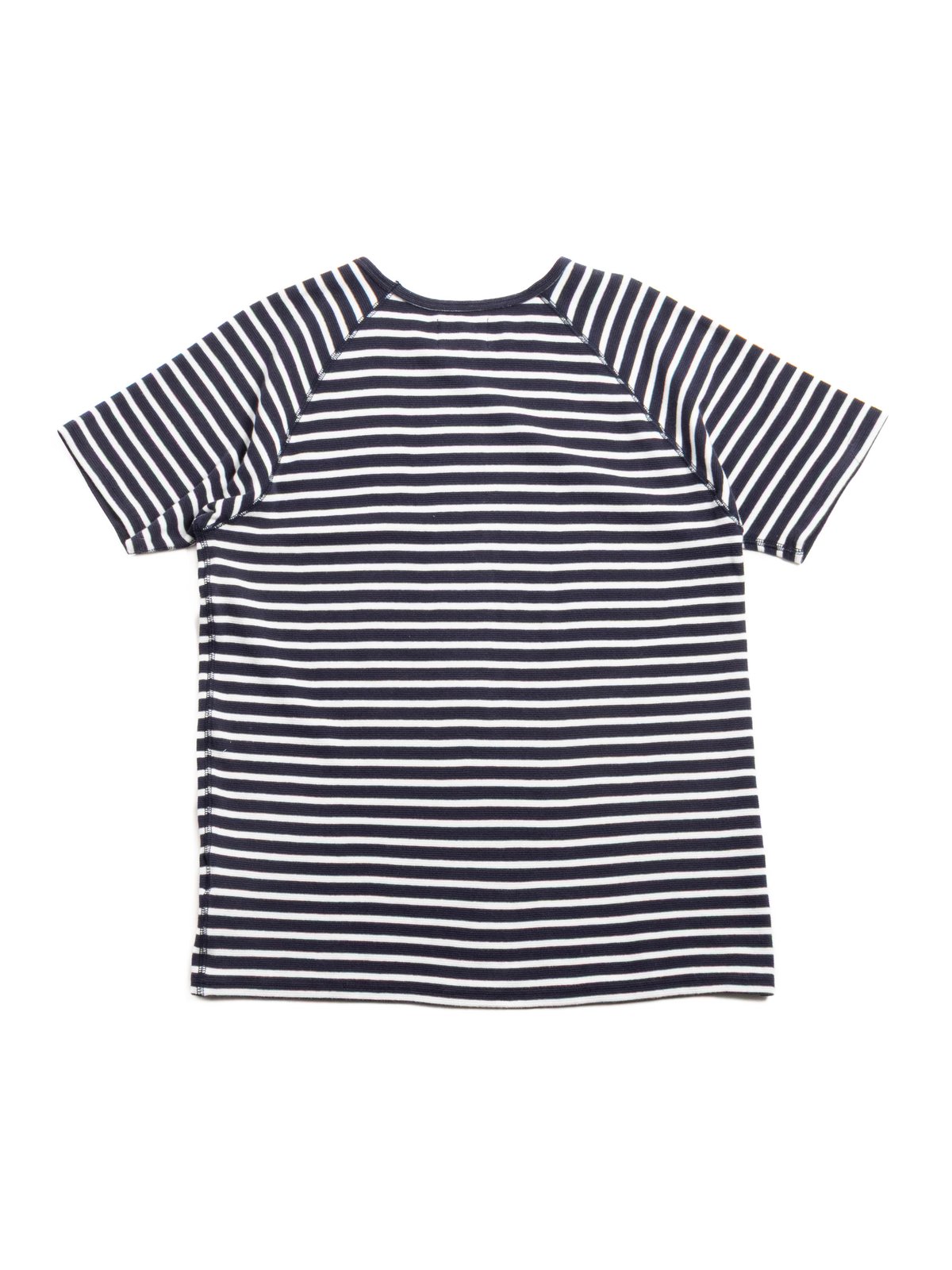 (KP9901MS) RAFFIA SPUN RIB SHORT SLEEVE T&ndash;SHIRT NAVY/WHITE - Image 3