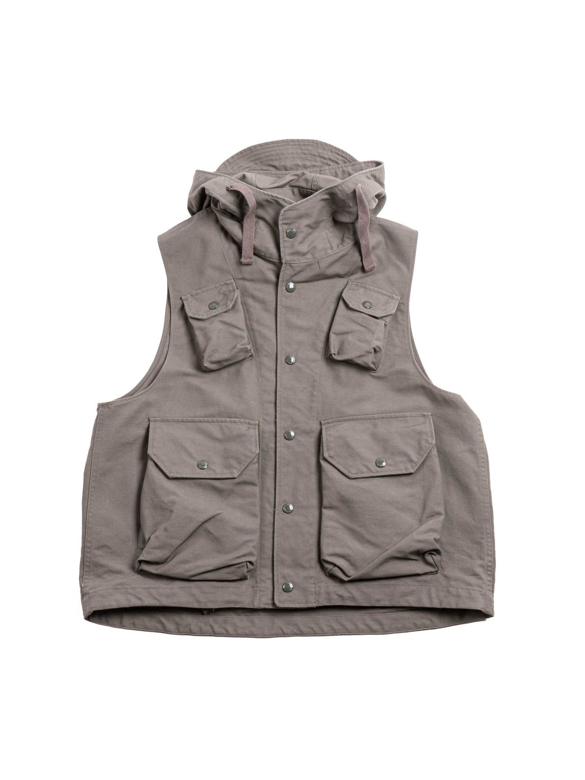 FIELD VEST OLIVE COTTON DOUBLE CLOTH - Image 1