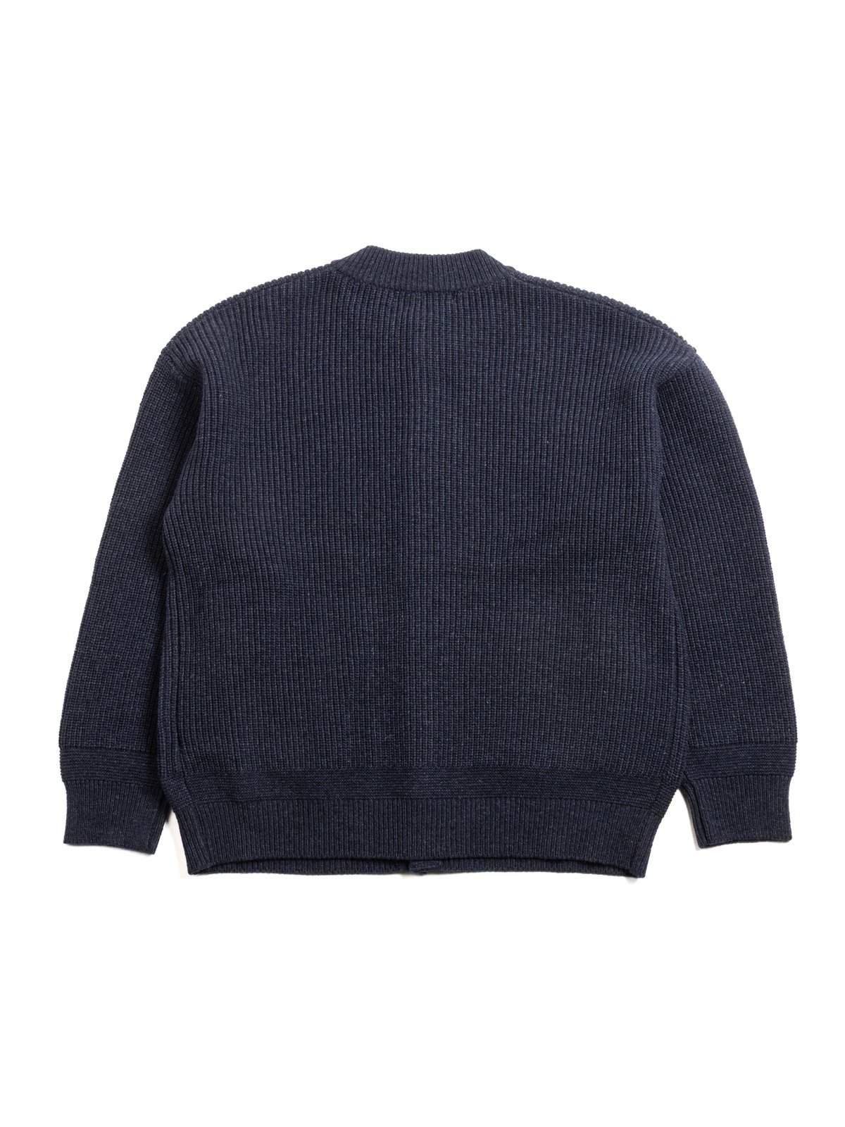 HEAVY WOOL ROUND CARDIGAN INDIGO - Image 5