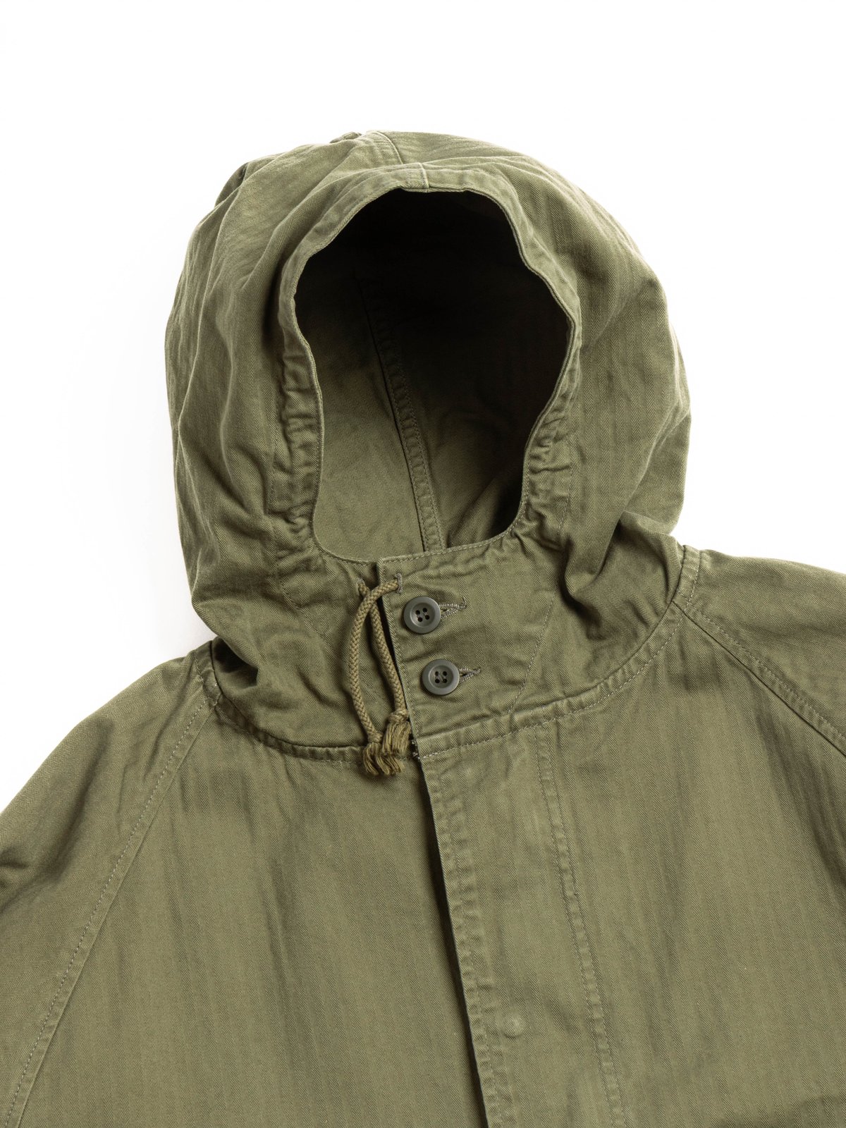 H.UNIT HBT HOODED JACKET (UW) KHAKI - Image 4