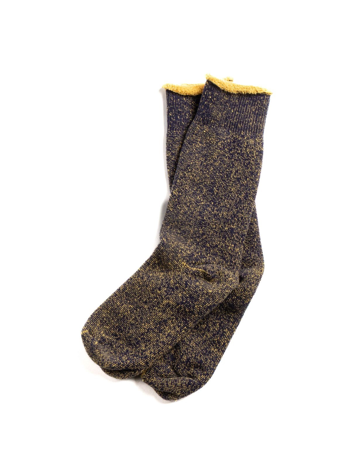 (R1612) REVERSIBLE PILE SOCKS NAVY / YELLOW - Image 2