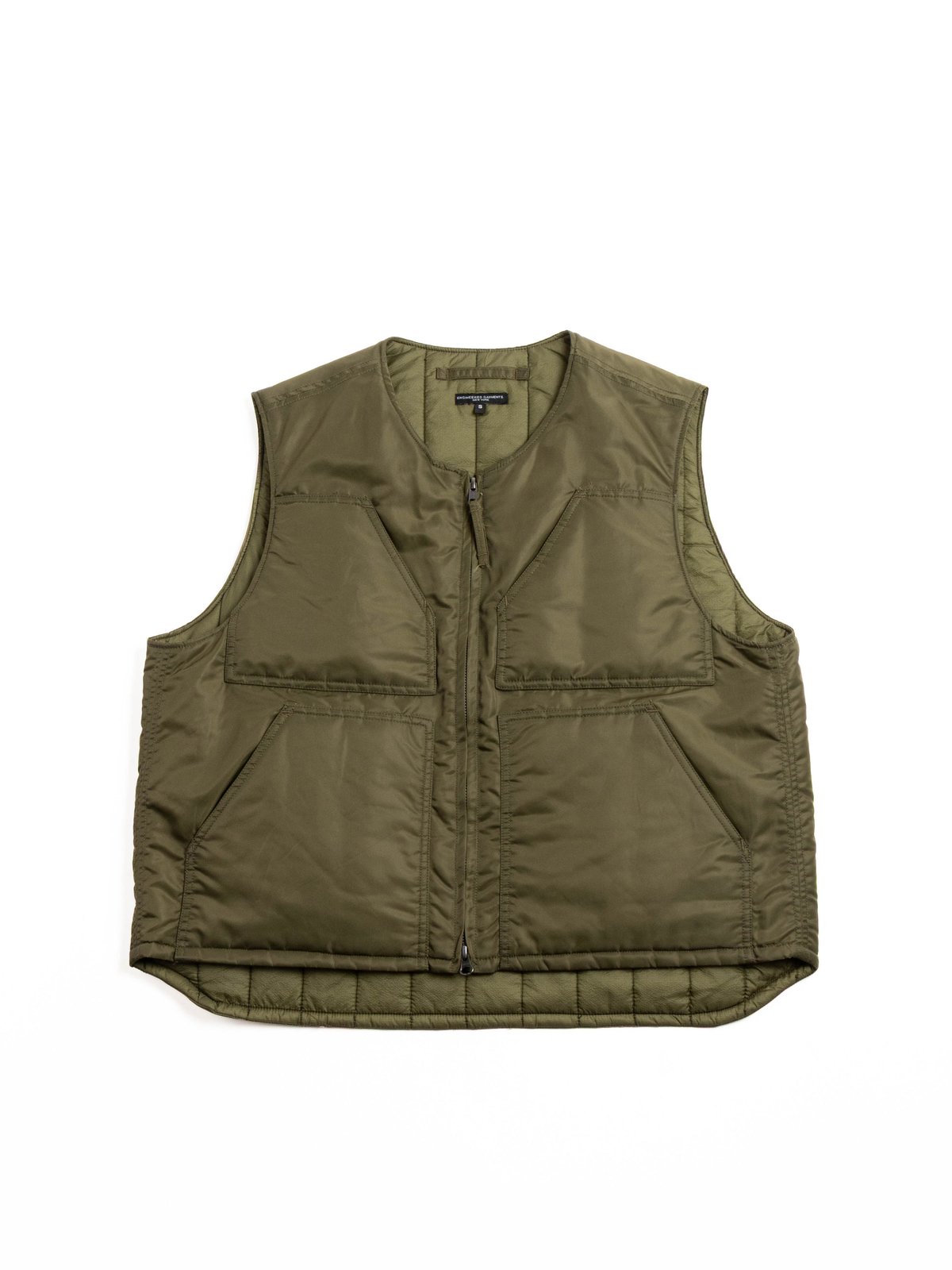 OVER VEST / OLIVE FLIGHT SATEEN NYLON - Image 1