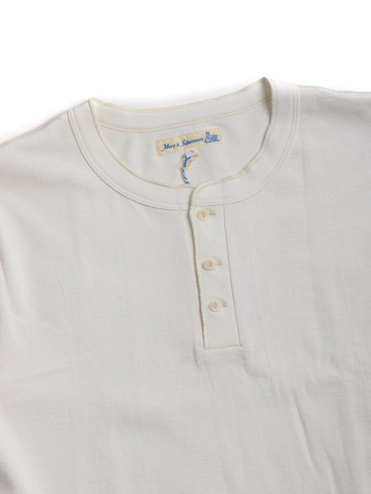 GOOD ORIGINALS 204 LONG SLEEVE HENLEY WHITE - Image 2