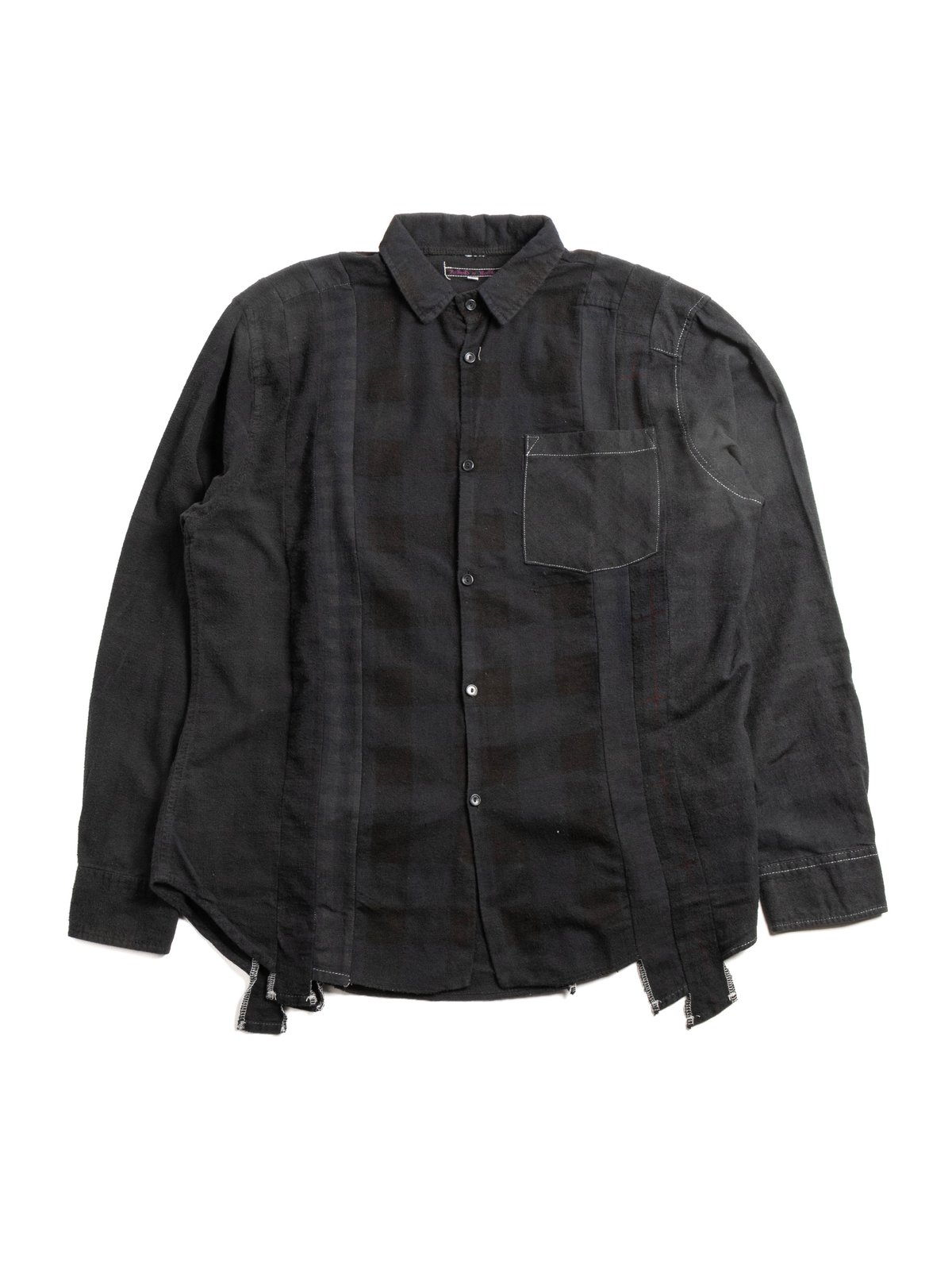 REBUILD BY NEEDLES FLANNEL  7 CUTS SHIRT OVER DYE BLACK - Image 1