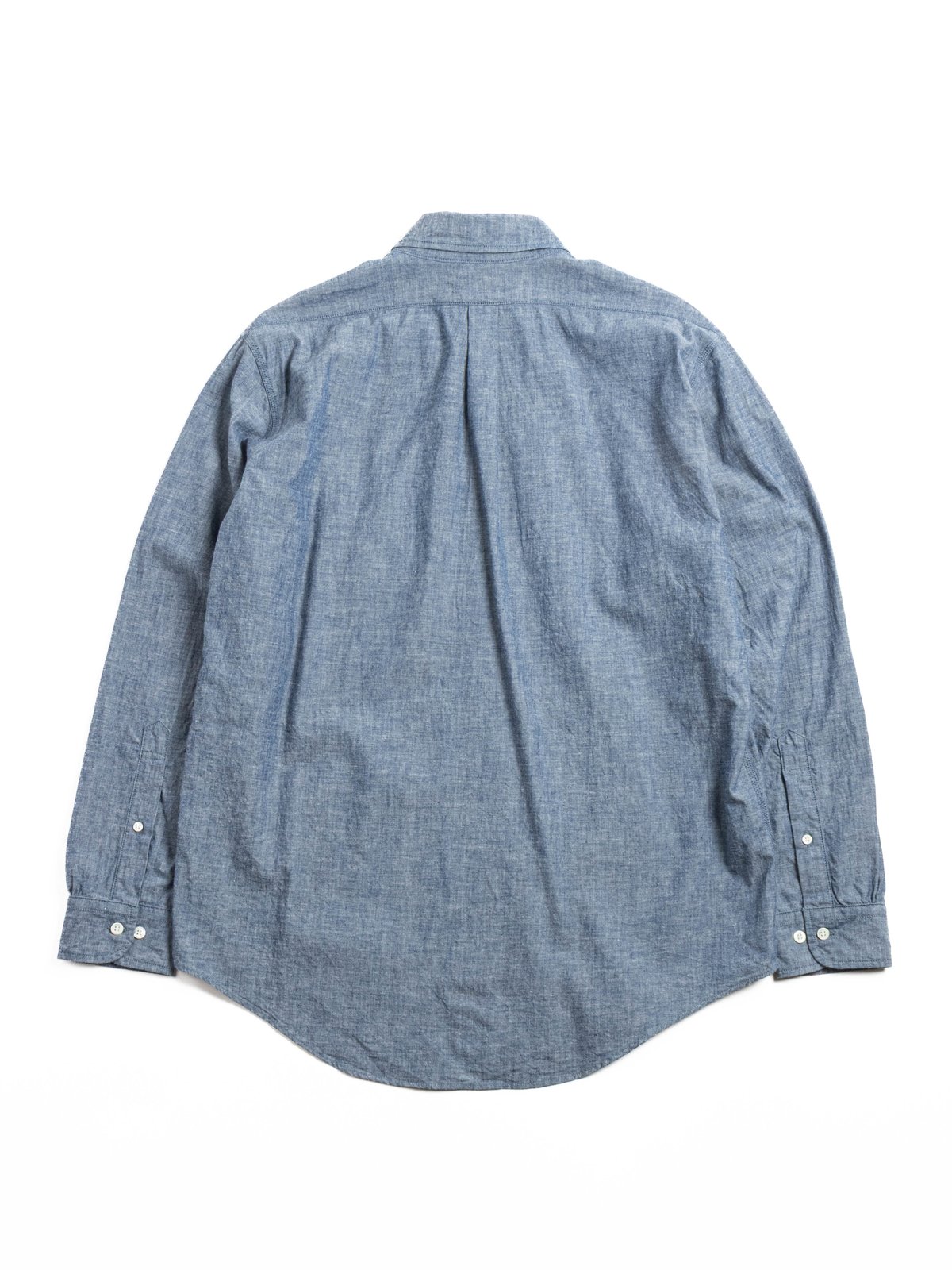 (F3502) 5oz CHAMBRAY B.D SHIRT BLUE - Image 4