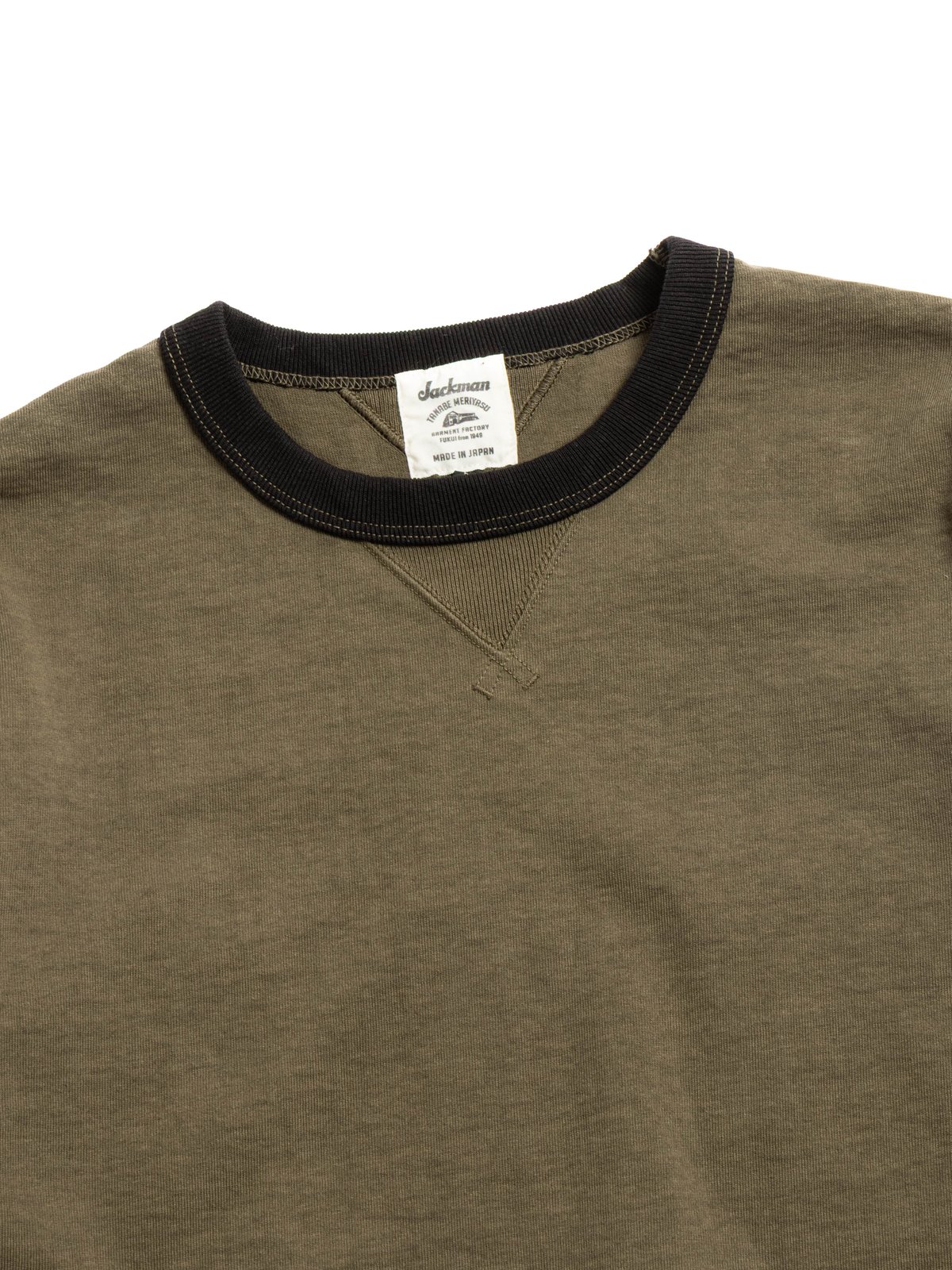 DOTSUME RIB S/S T–SHIRT WOOD X BLACK - Image 2