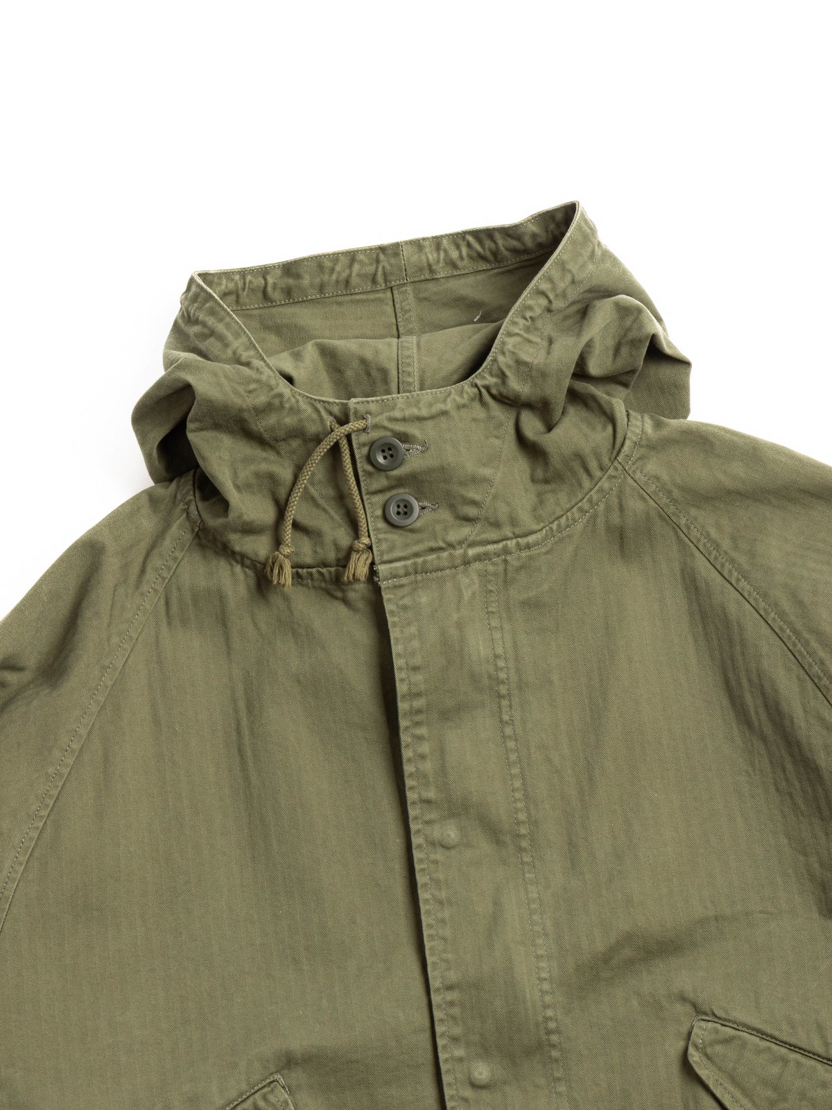 H.UNIT HBT HOODED JACKET (UW) KHAKI - Image 3