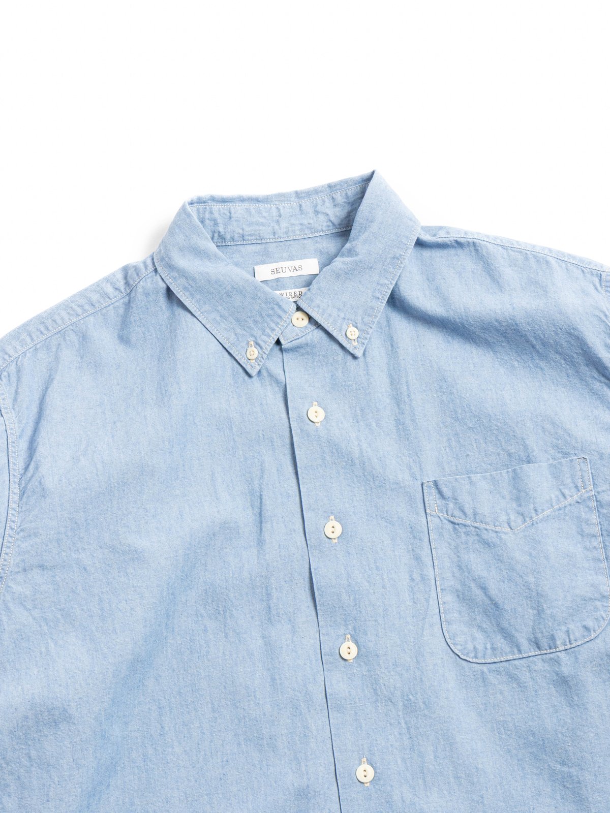 (SV&ndash;SH&ndash;030) CHAMBRAY L/S BD SHIRT LIGHT BLUE - Image 1