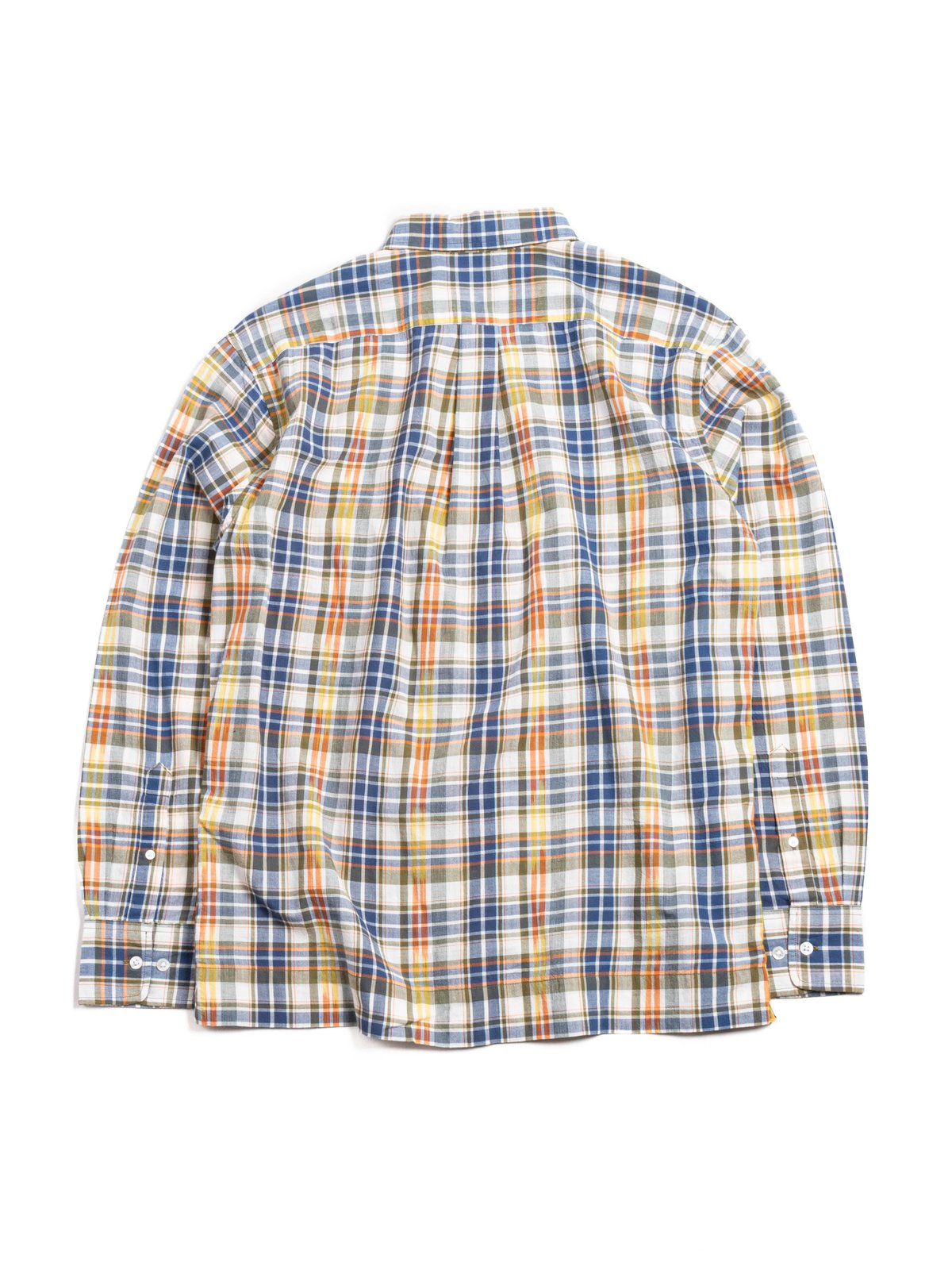 (OM45645.08) IKAT MADRAS B.D. SHIRT NAVY NATURAL - Image 6