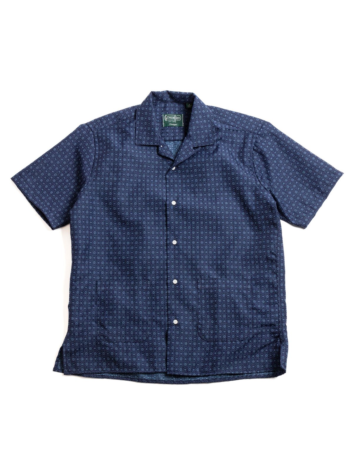 BEACH SHIRT INDIGO DEAD–STOCK JAPANESE DOBBY - Image 1