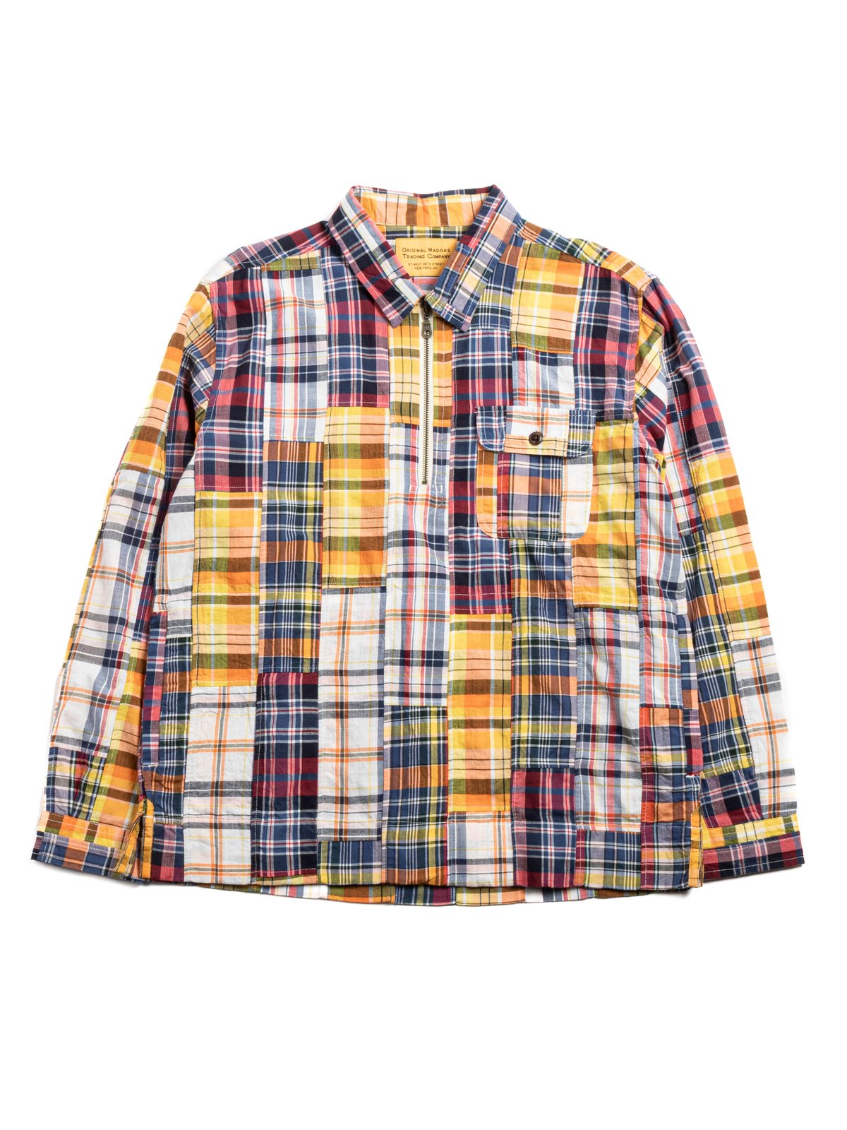 No180 COLLARED HALF ZIP LONG SLEEVE SHIRT PATCHWORK - Image 1