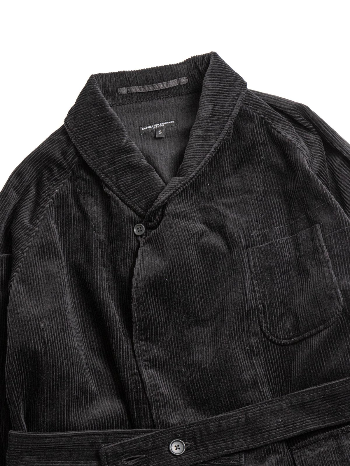 SMOKING JACKET BLACK COTTON 8W CORDUROY - Image 3