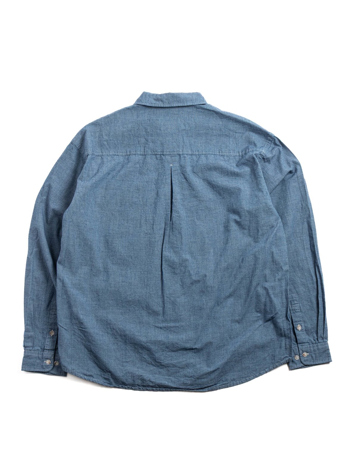 HORLISUN MAILI DENIM MINI CHECK SHIRT BLUE - Image 4