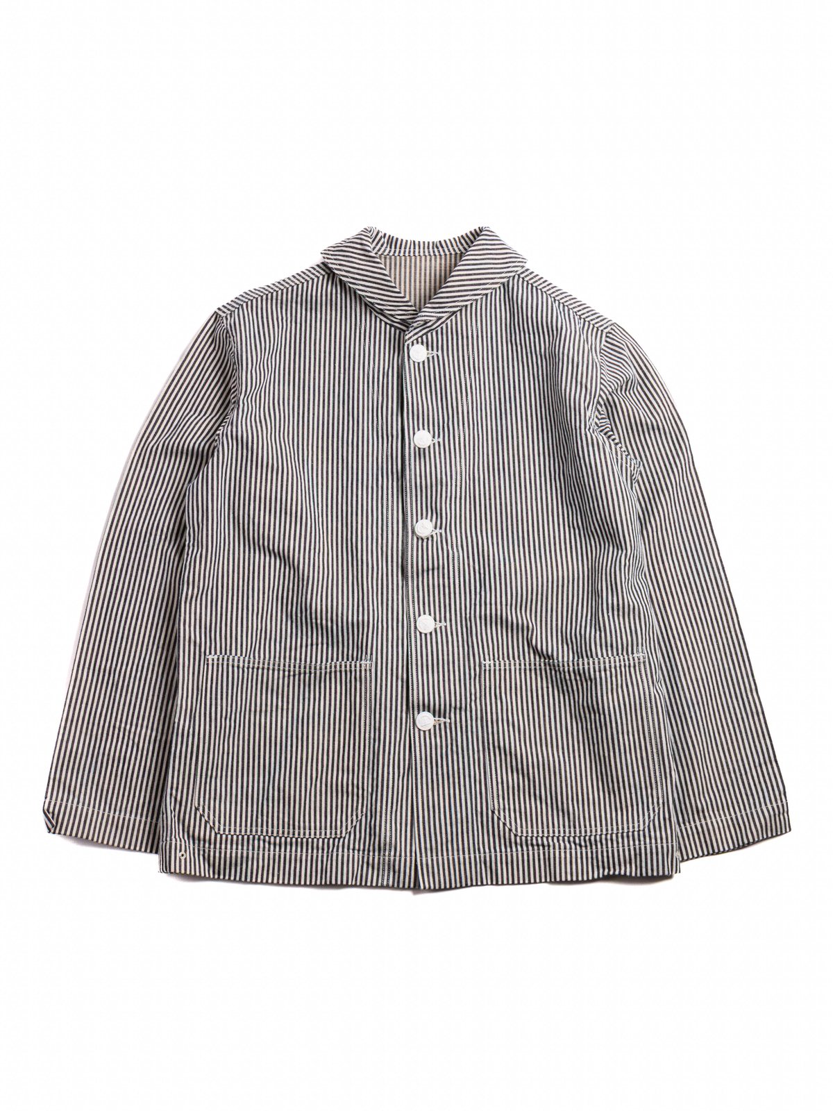 (LOT 2220) US NAVY SHAWL COLLAR COVERALL HICKORY STRIPE - Image 1