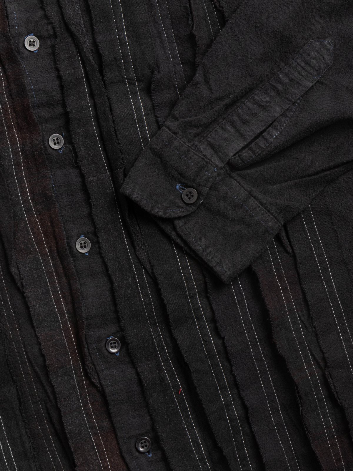 REBUILD BY NEEDLES FLANNEL SHIRT RIBBON SHIRT OVERDYE BLACK - Image 3