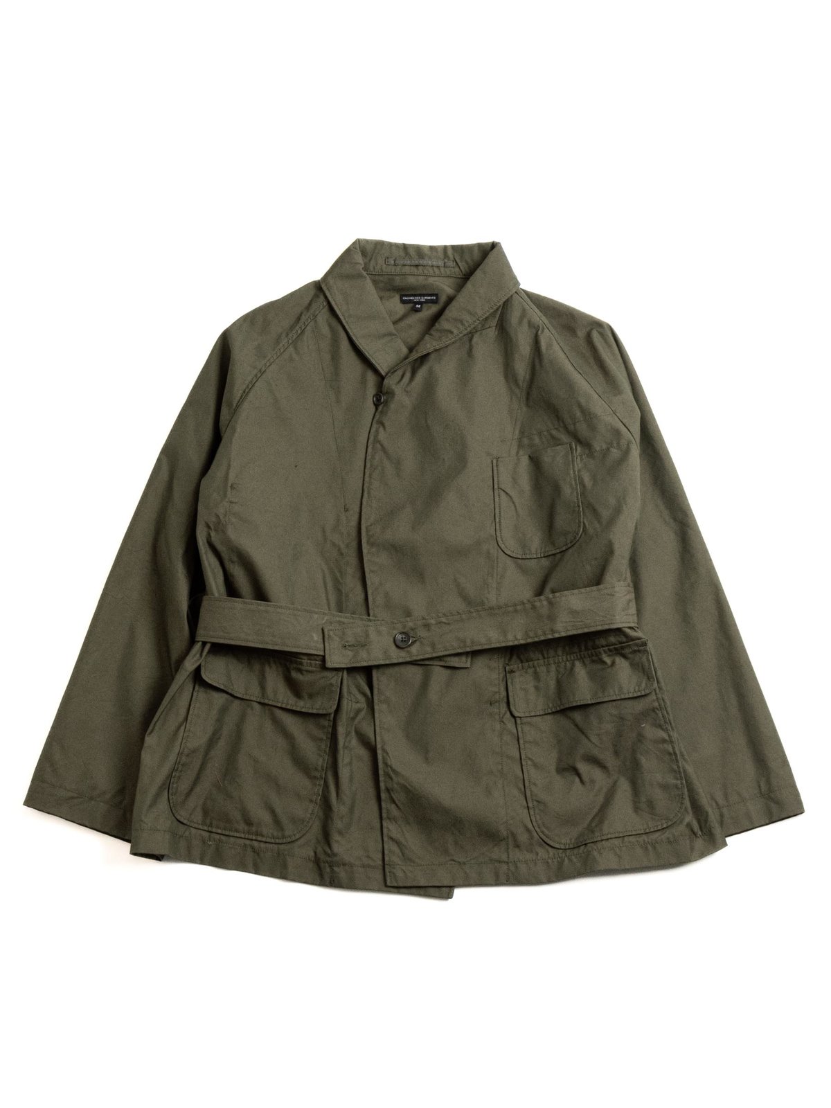 SMOKING JACKET OLIVE CP WEATHER POPLIN - Image 1