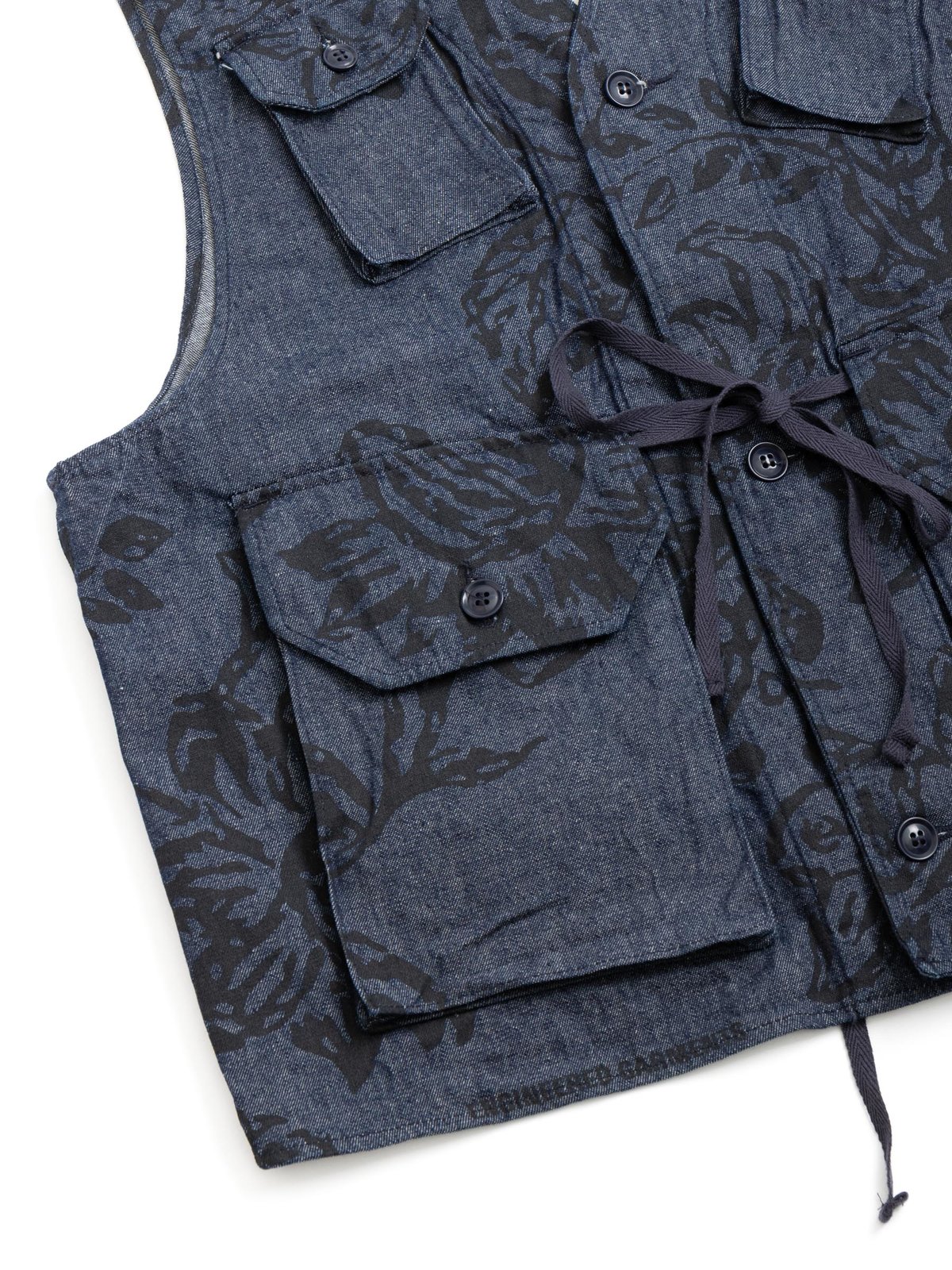 C–1 VEST INDIGO FLORAL PRINT 8oz DENIM - Image 3