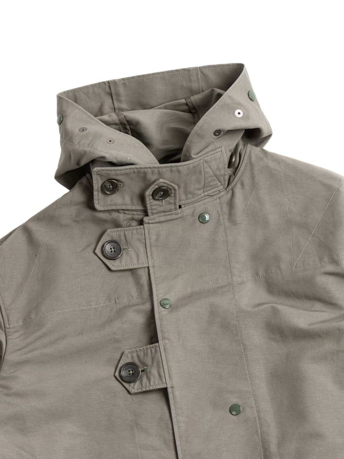 DUFFLE COAT OLIVE COTTON DOUBLE CLOTH - Image 2