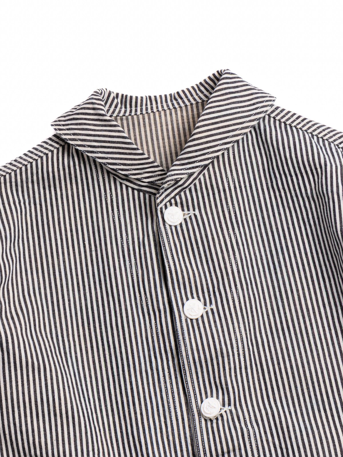 (LOT 2220) US NAVY SHAWL COLLAR COVERALL HICKORY STRIPE - Image 2