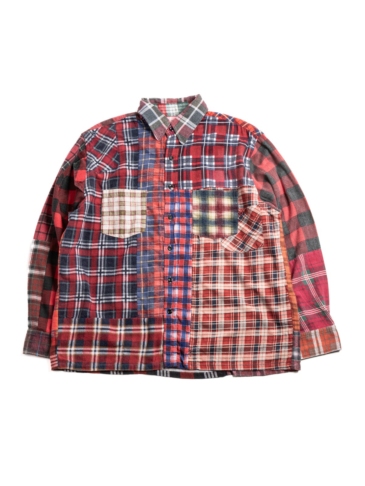 REBUILD BY NEEDLES FLANNEL STRAIGHT HEM SHIRT (D) - Image 1