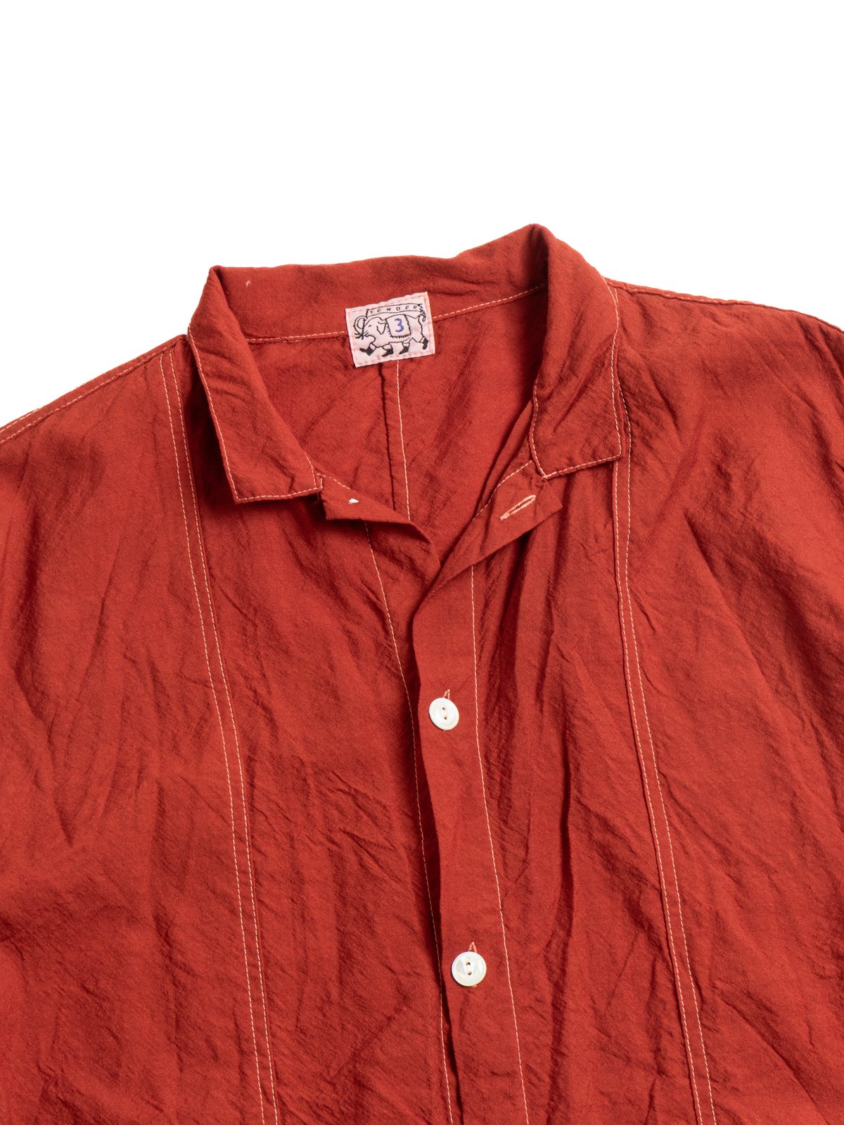 STOLE POCKET BUTTERFLY SHIRT WOOL CALICO TURKEY RED DYED - Image 2