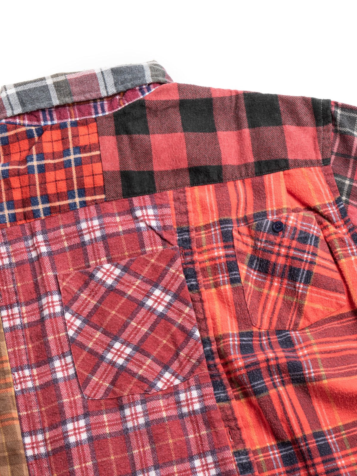 REBUILD BY NEEDLES FLANNEL STRAIGHT HEM SHIRT (D) - Image 5