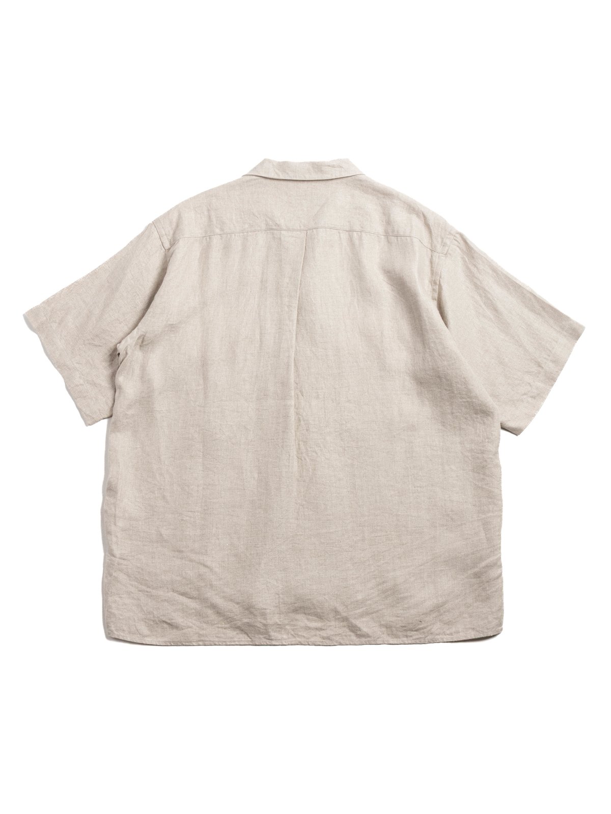 LINEN OPEN COLLAR SHIRT NATURAL - Image 5