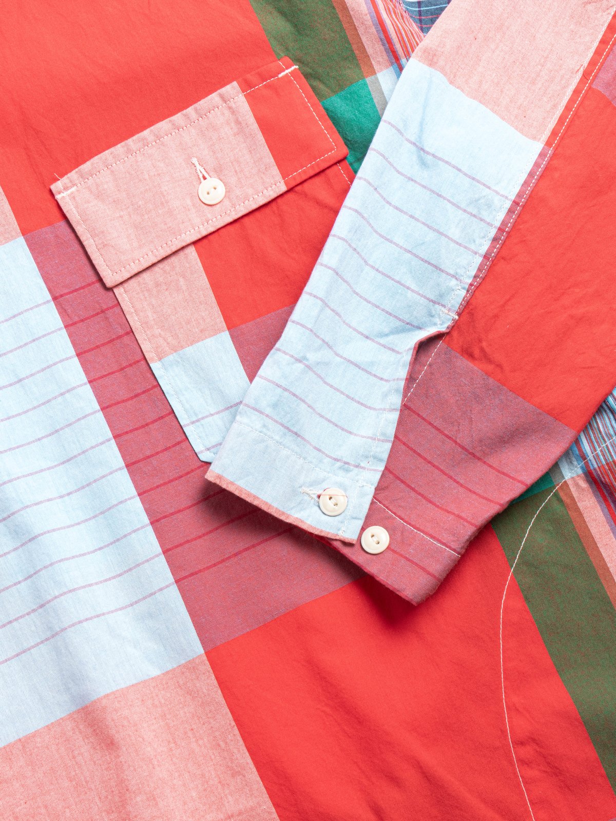 CAGOULE SHIRT RED COTTON BIG MADRAS - Image 4
